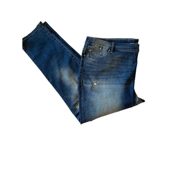 Chicos The Platinum Jegging Size 4 /US Sz XXL 22 Distressed Denim Jeans Stretchy - Picture 3 of 12